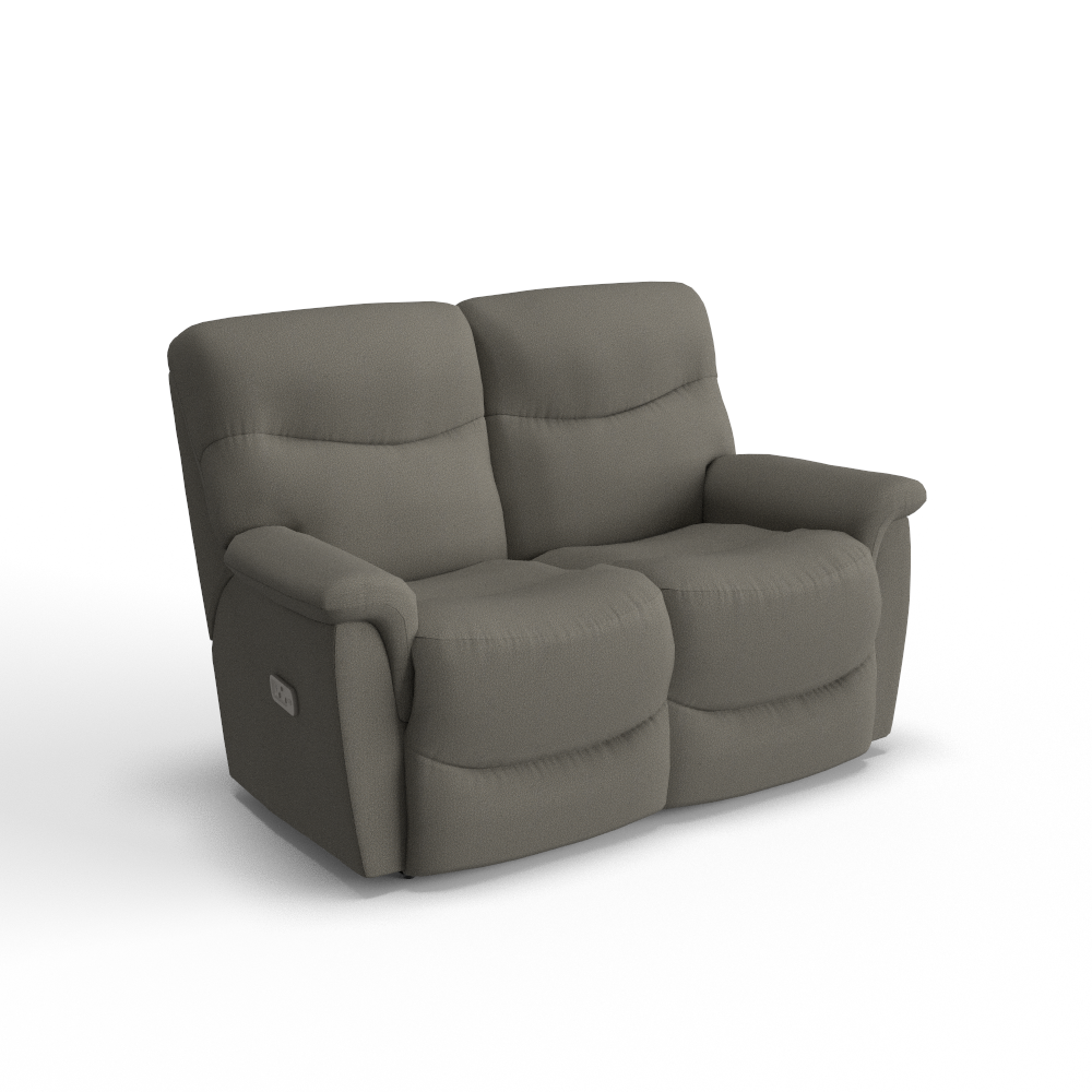 James Power Reclining Loveseat w/ Headrest & Lumbar